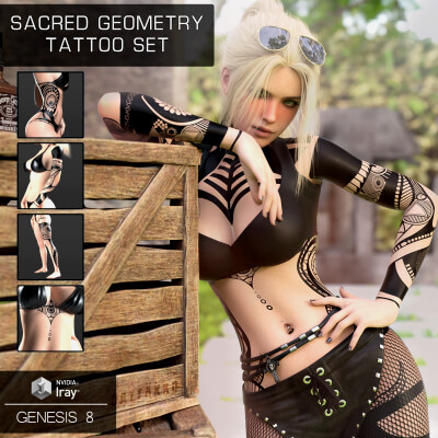 Sacred Geometry Tattoo Set for G8F Vol1