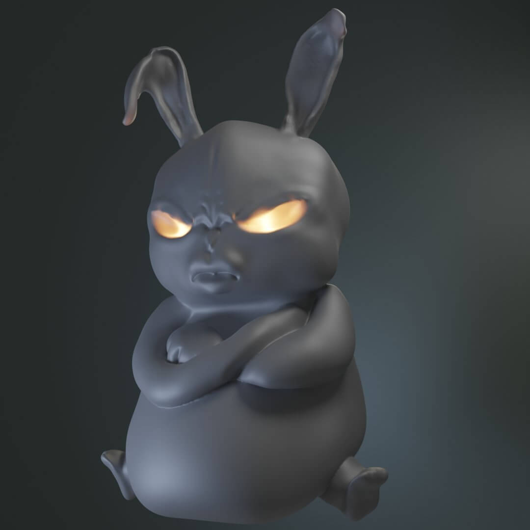 Angry Rabbit - 3D Model by davedtaylor