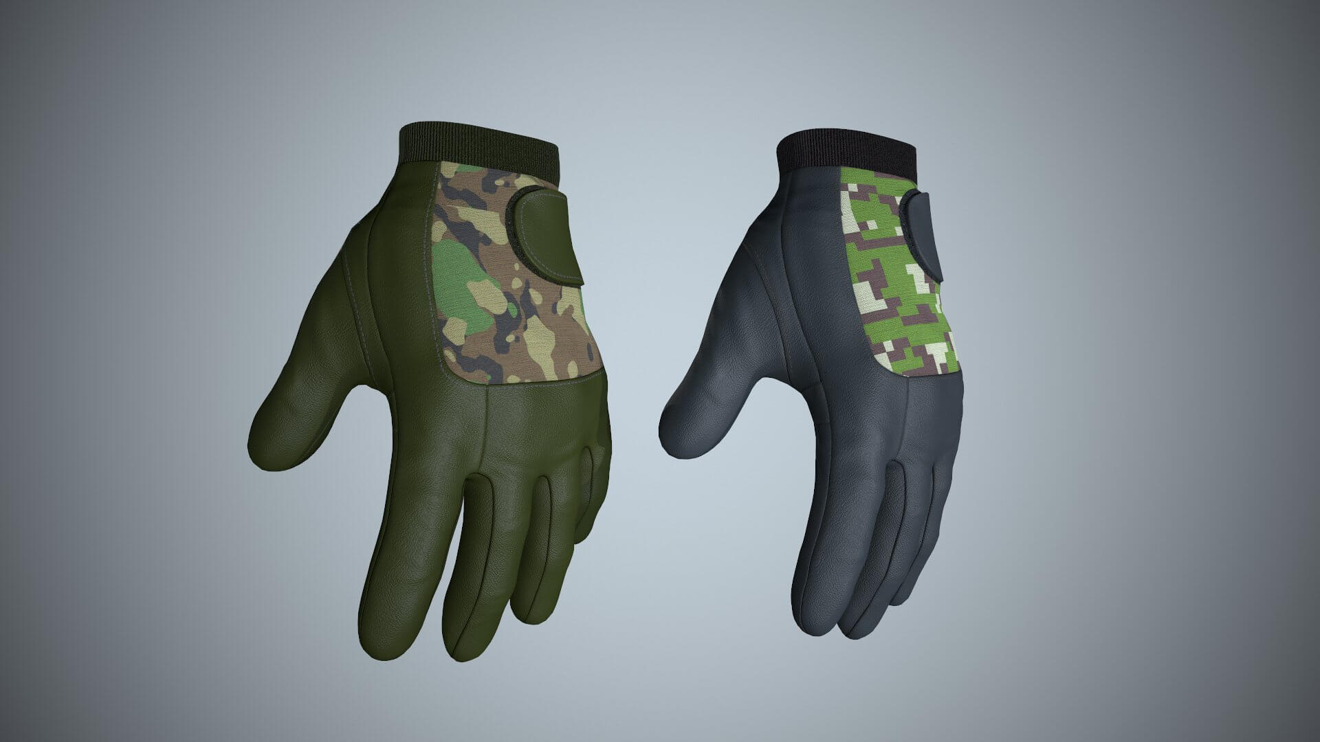Gloves 01 Military 3D Model by Davlet