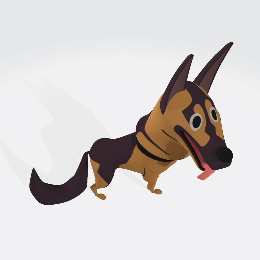Shephard Model Line German Shephard Dog - 3D Print Model by dawnhurt