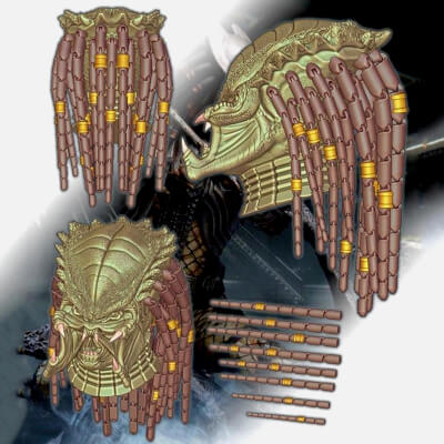 Predator Head With Dreadlocks
