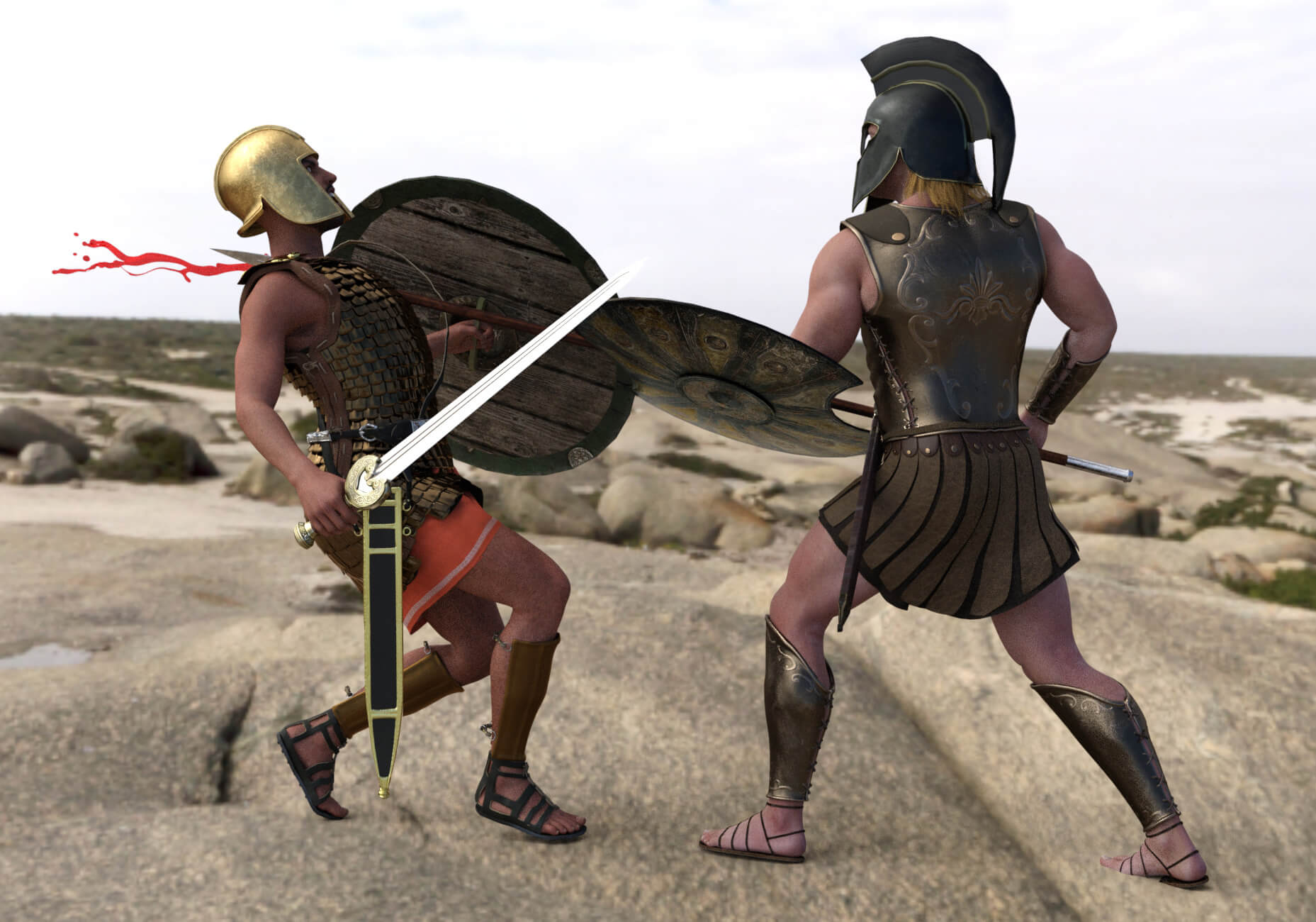 Achilles 3D Render, Digital Art by dazinbane