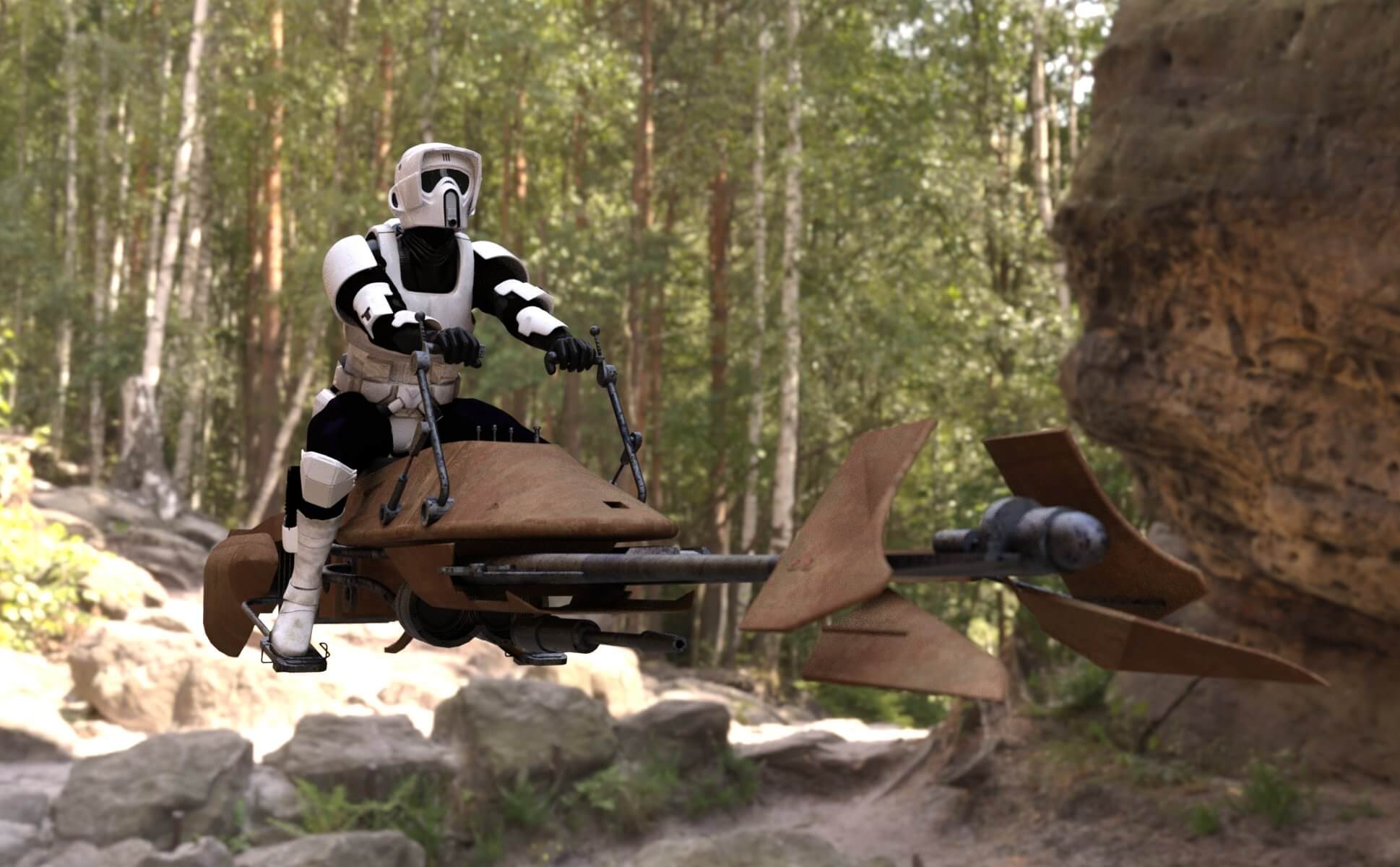 Star Wars Speeder Bike Free 3D Model by dazinbane