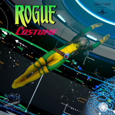 Rogue Costume for Genesis 8 Females by Dazzworks3d