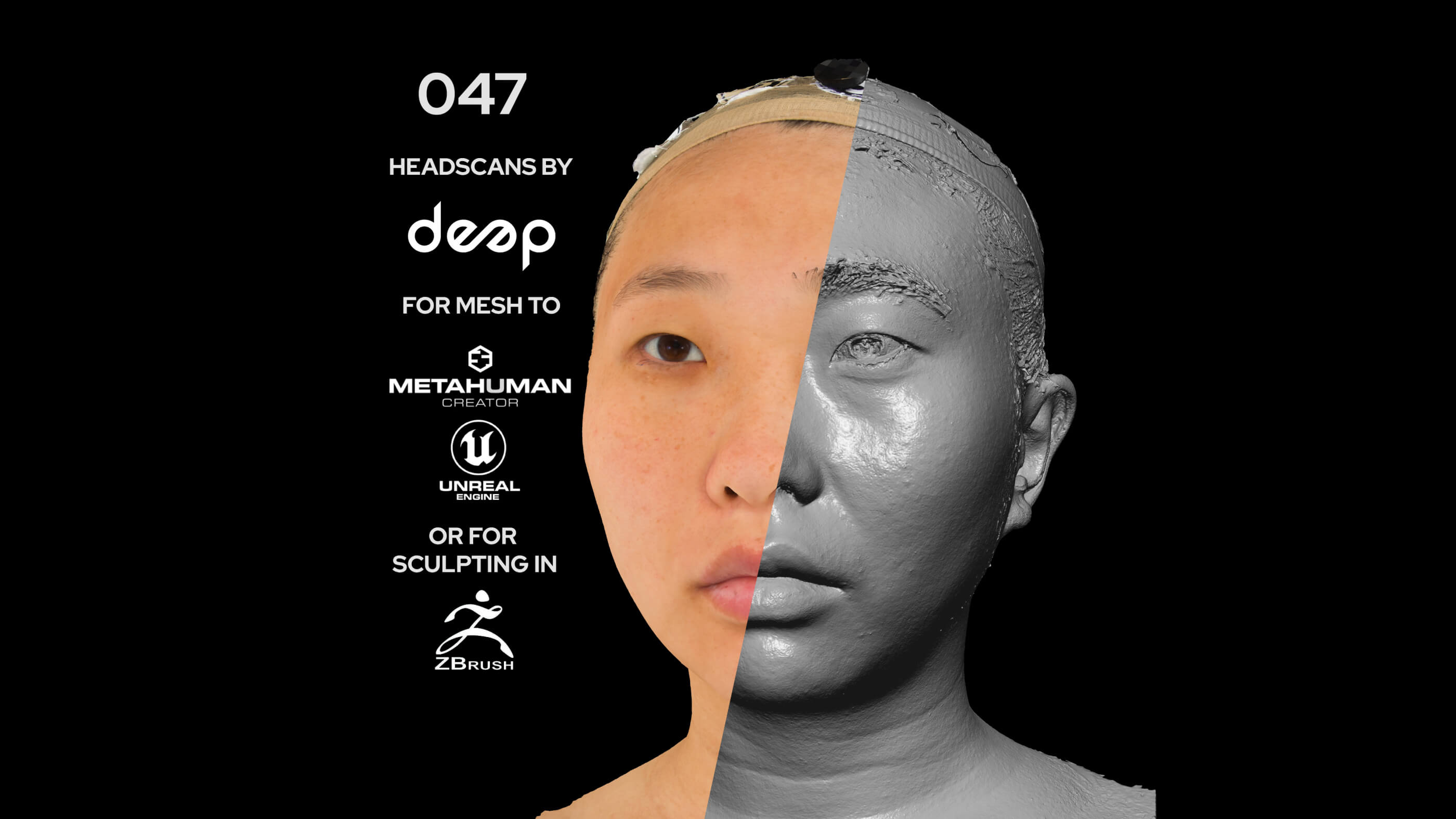 Asian Female 30S Head Scan 047 - 3D Model by deep3dstudio