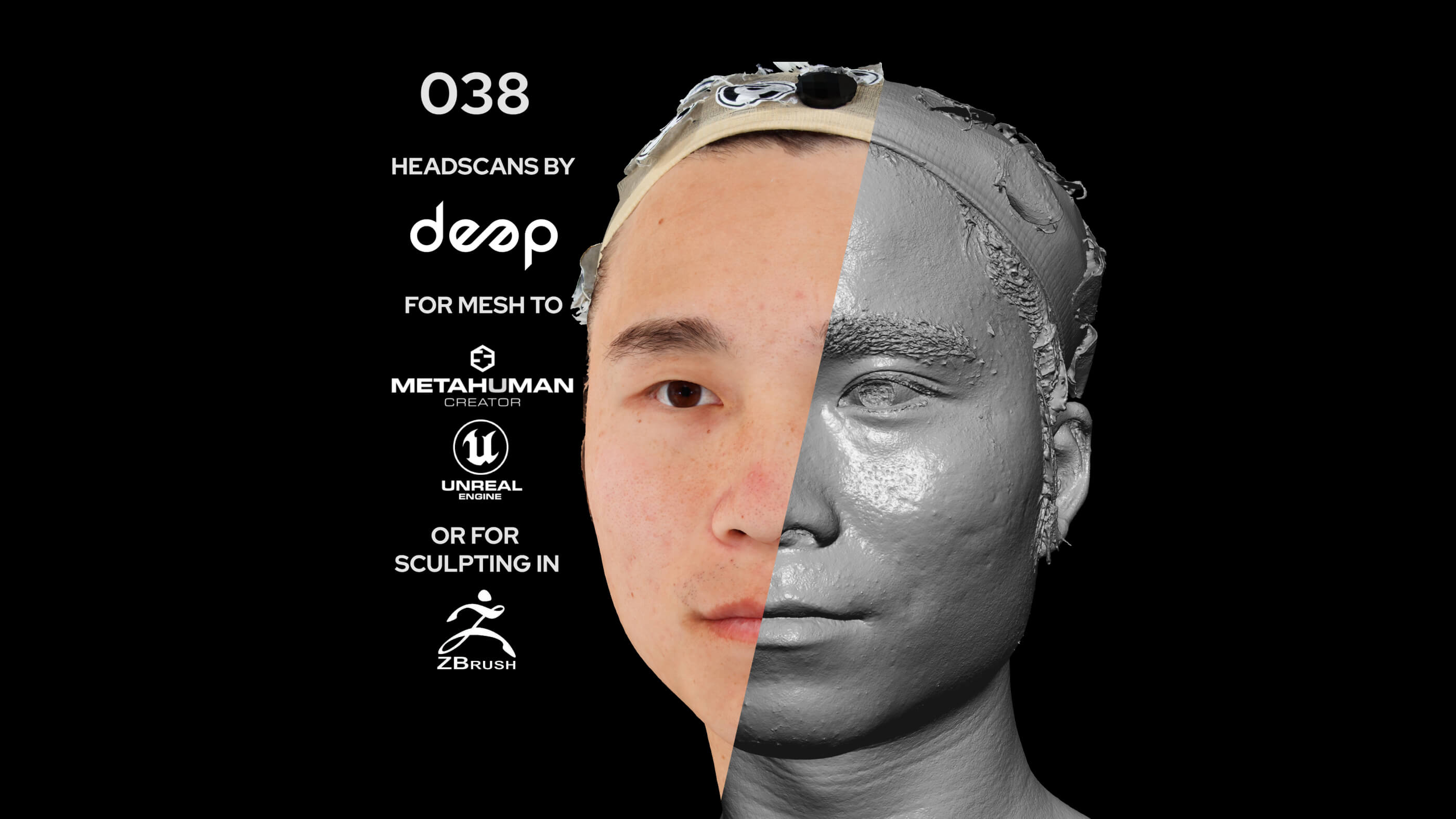 Asian Male 20S Head Scan 038 - 3D Model by deep3dstudio