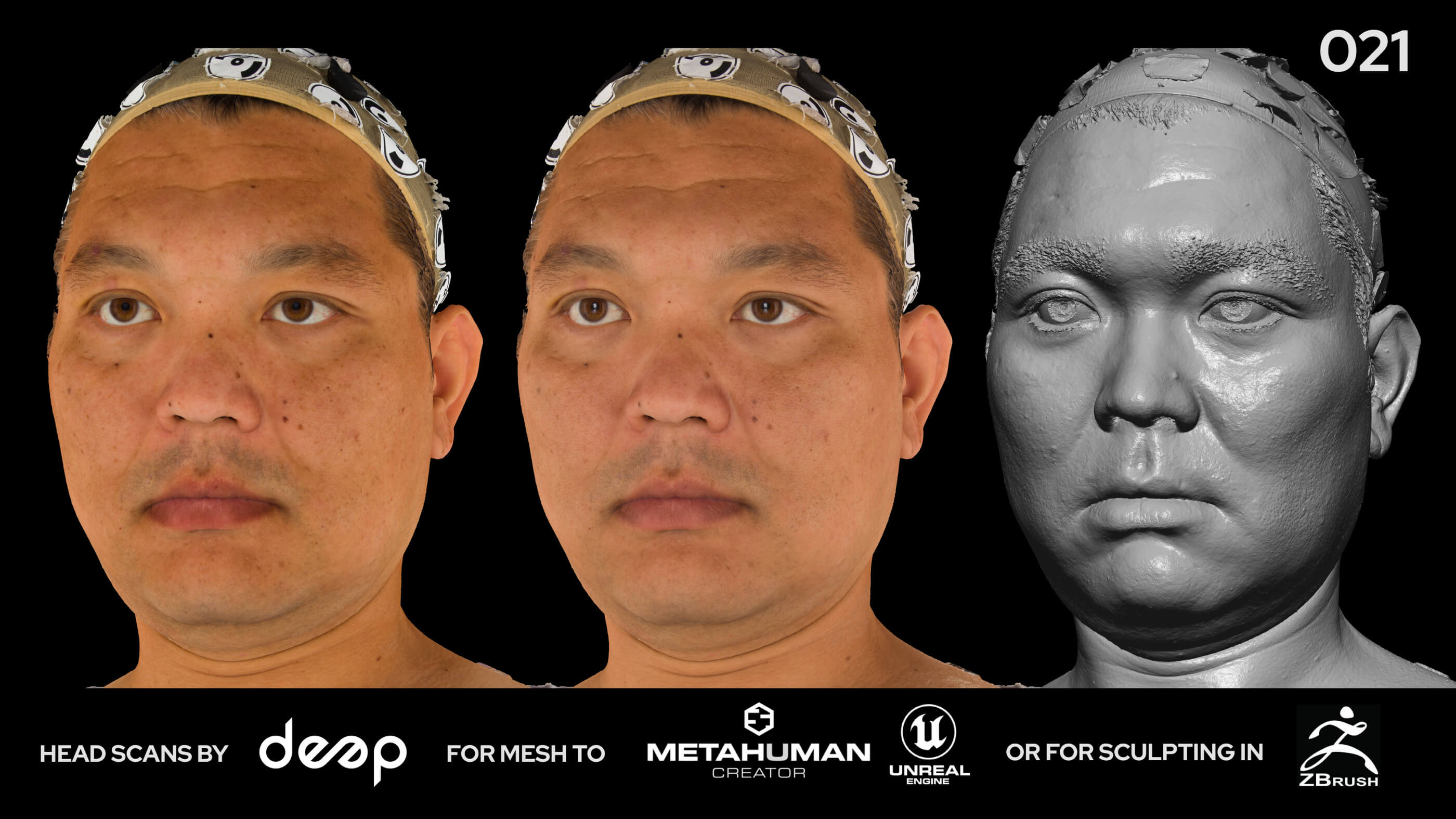 Asian Male 40S Head Scan 021 - 3D Model by deep3dstudio