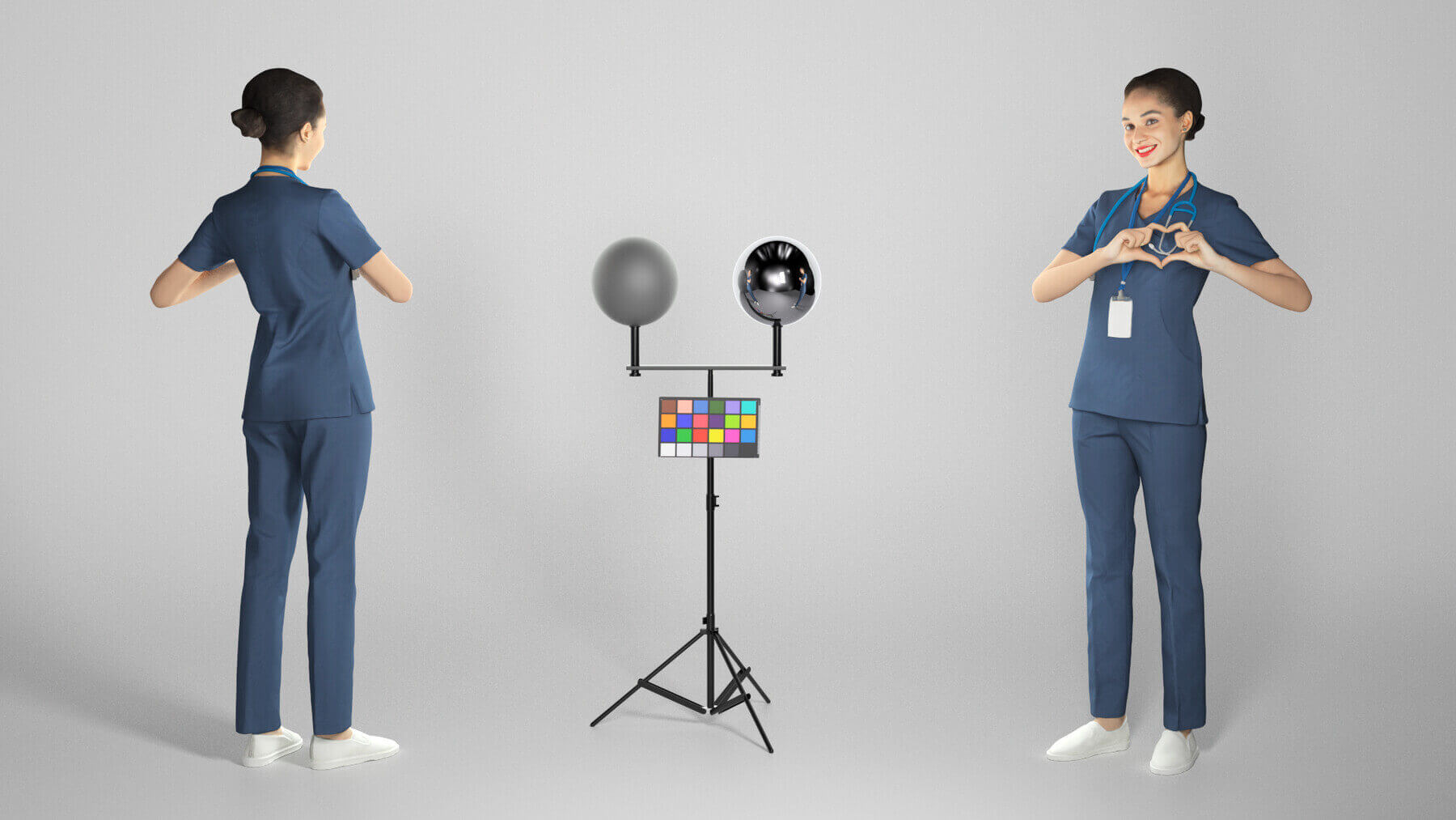 Beautiful Female Doctor Smiling 308 - 3D Model by deep3dstudio