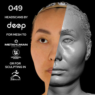 Asian Female 30S Head Scan 049 by deep3dstudio