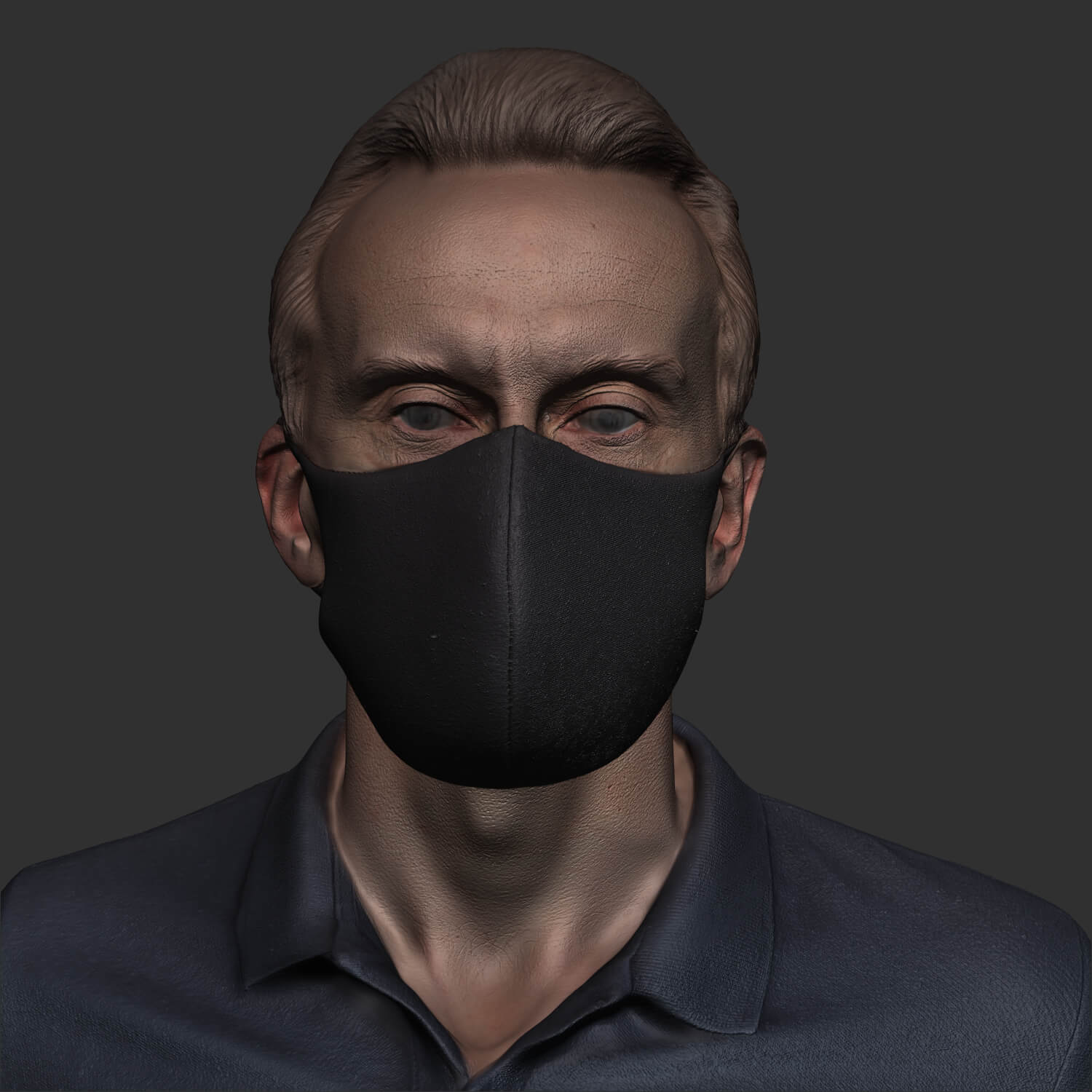 Man in Black Face Mask Ready for Animation 405 - 3D Model by deep3dstudio