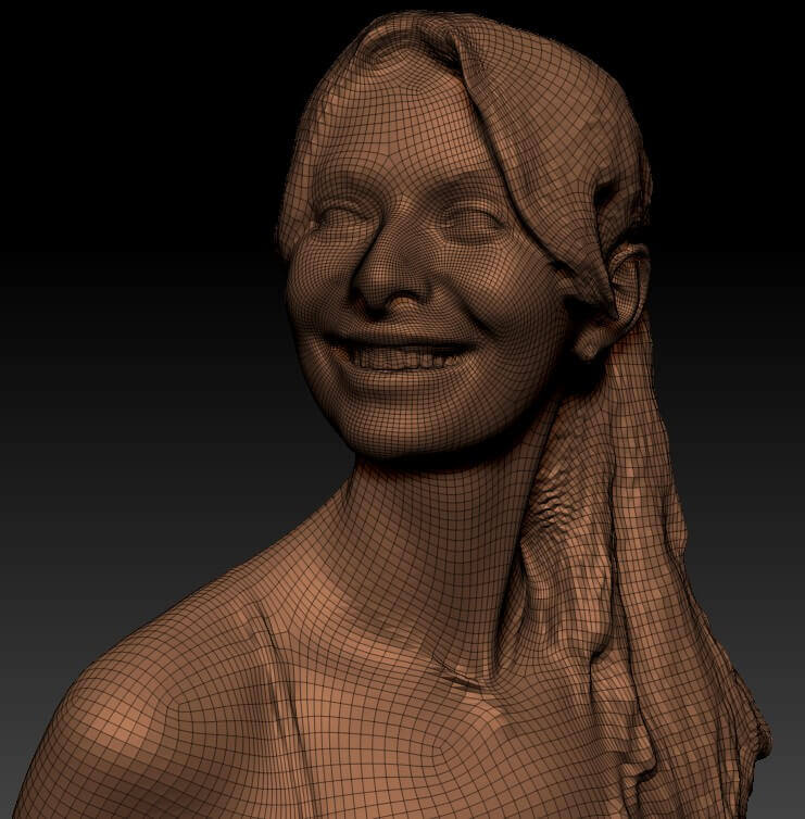 Smiling Young Woman Running 371 - 3D Model by deep3dstudio