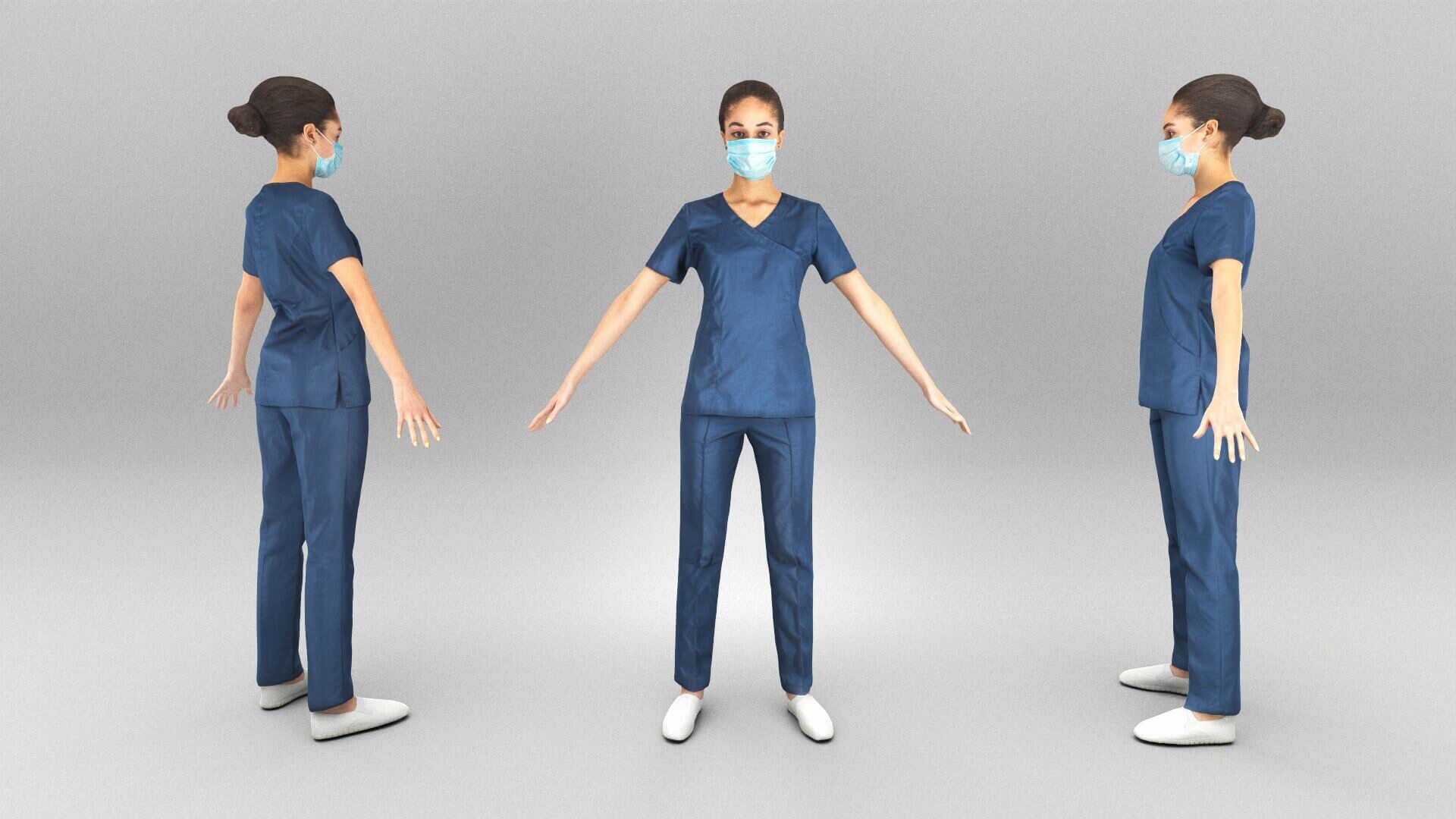 Young Nurse Ready For Animation 348 - 3D Model by deep3dstudio