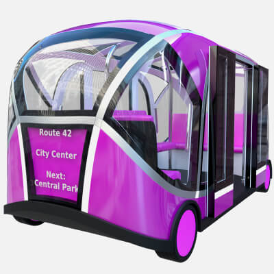 Autonomous City Shuttle Bus Pink