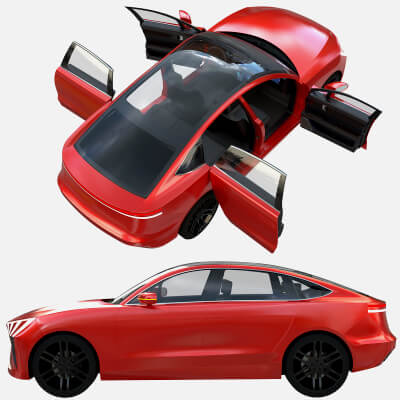 Electric Coupe SUV Red