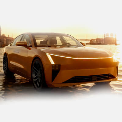Electric Sedan golden