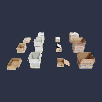 Cardboard Boxes 05a - 3D Model by Dekogon Studios