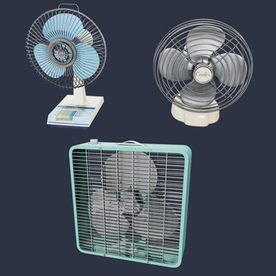 Fan Set 01a - 3D Model by Dekogon Studios