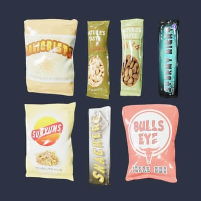 Snacks Candy 01a - 3D Model by Dekogon Studios