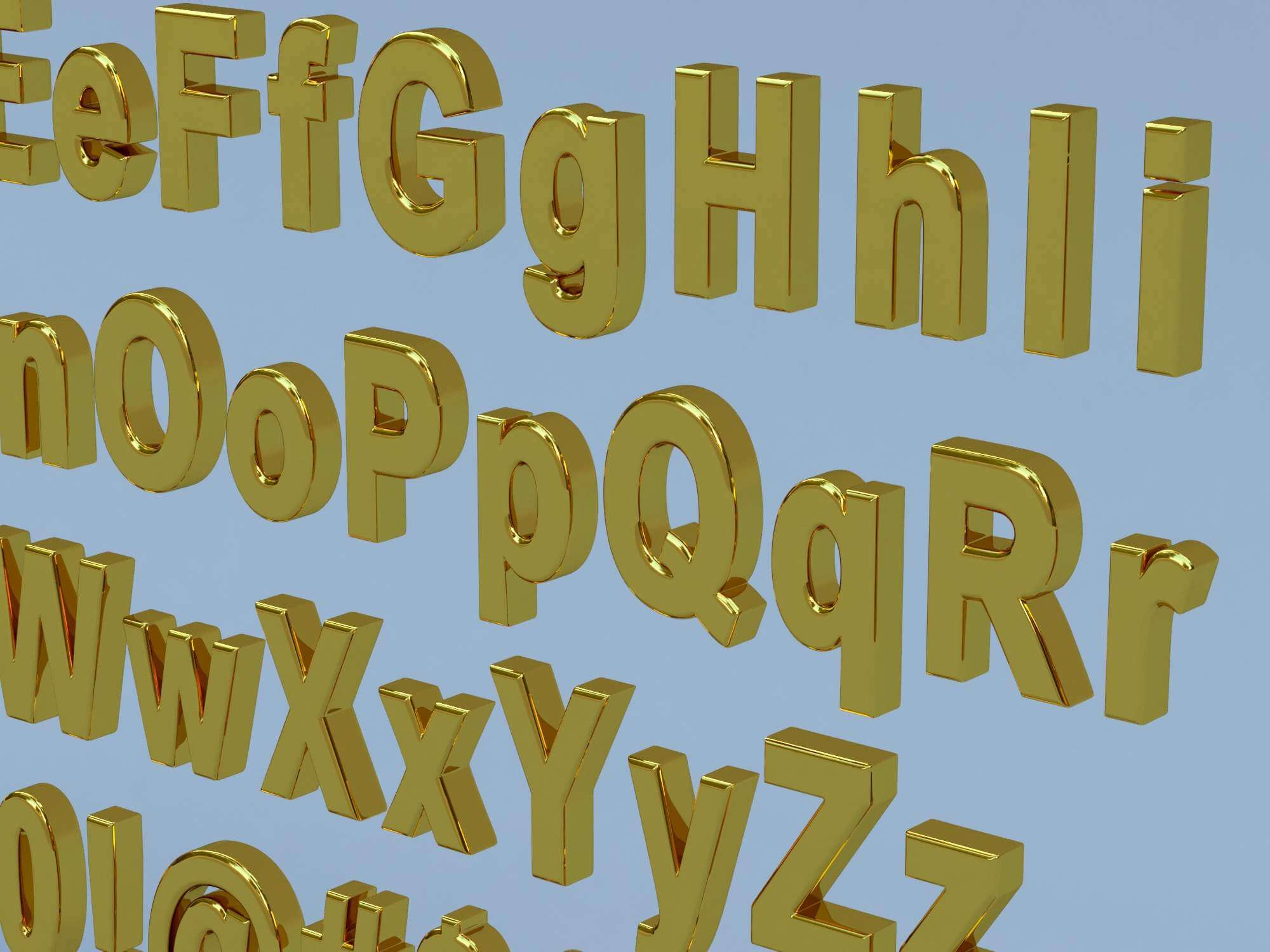 Arial Font Characters 3D Model by deleon3d