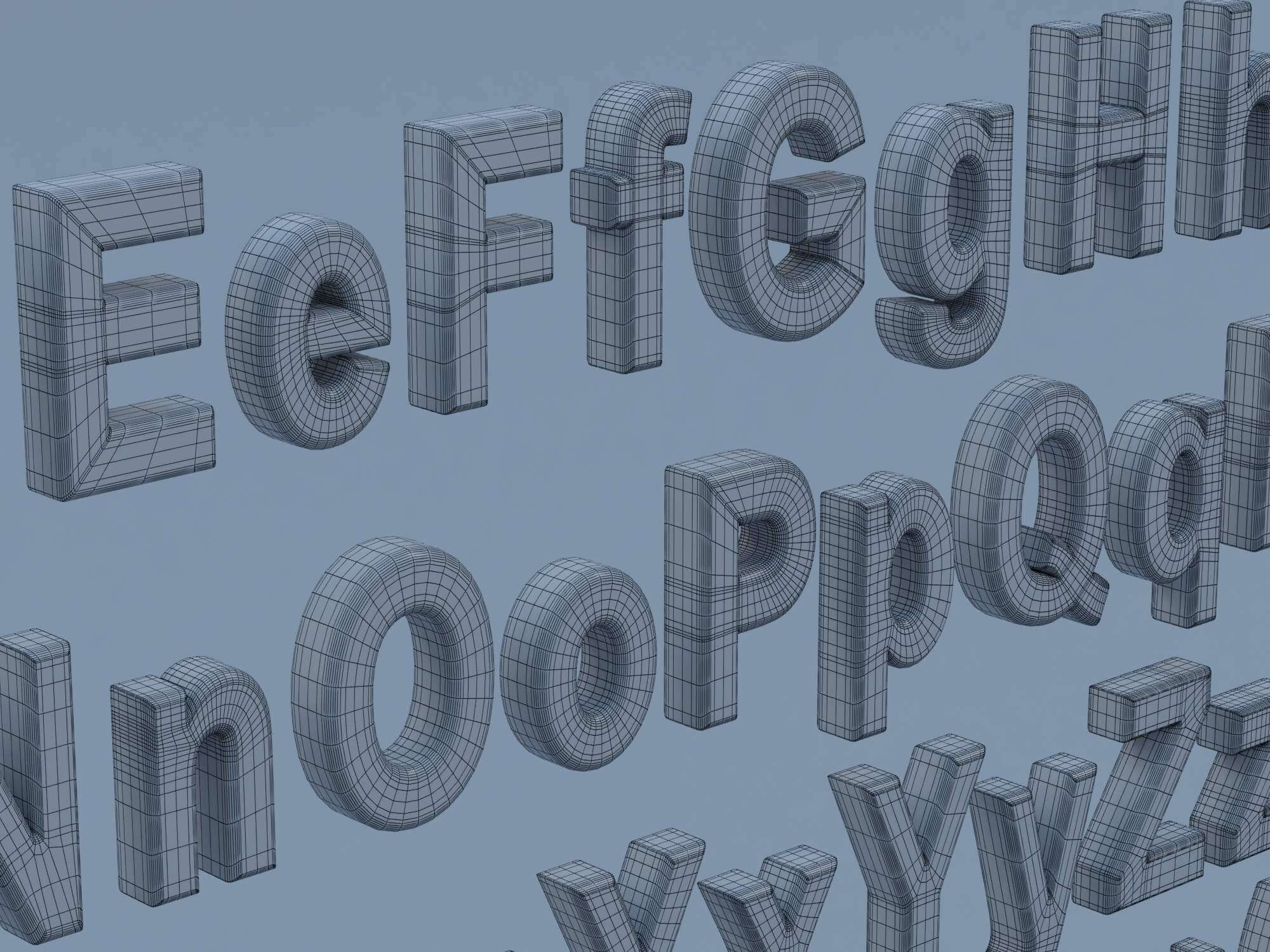Arial Font Characters 3D Model by deleon3d