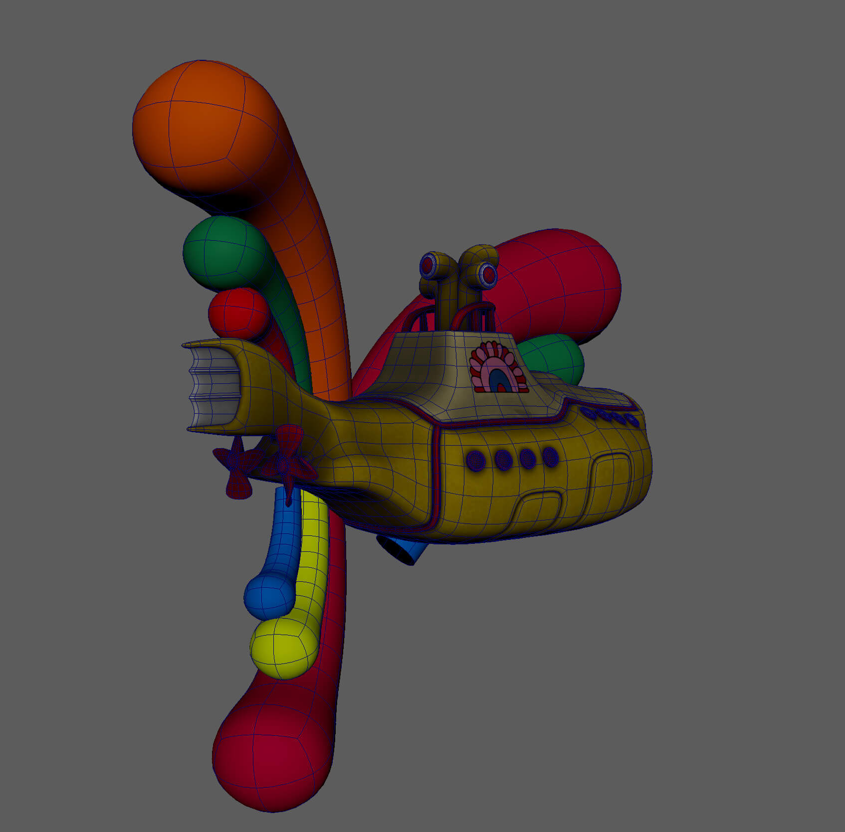 Yellow Submarine 3D Model by DeMelk