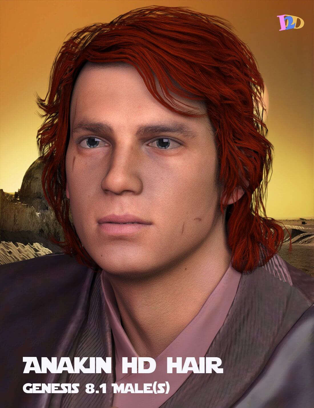 Star Wars Series: Anakin Hair HD For Genesis 8.1 Male - Daz Content by den