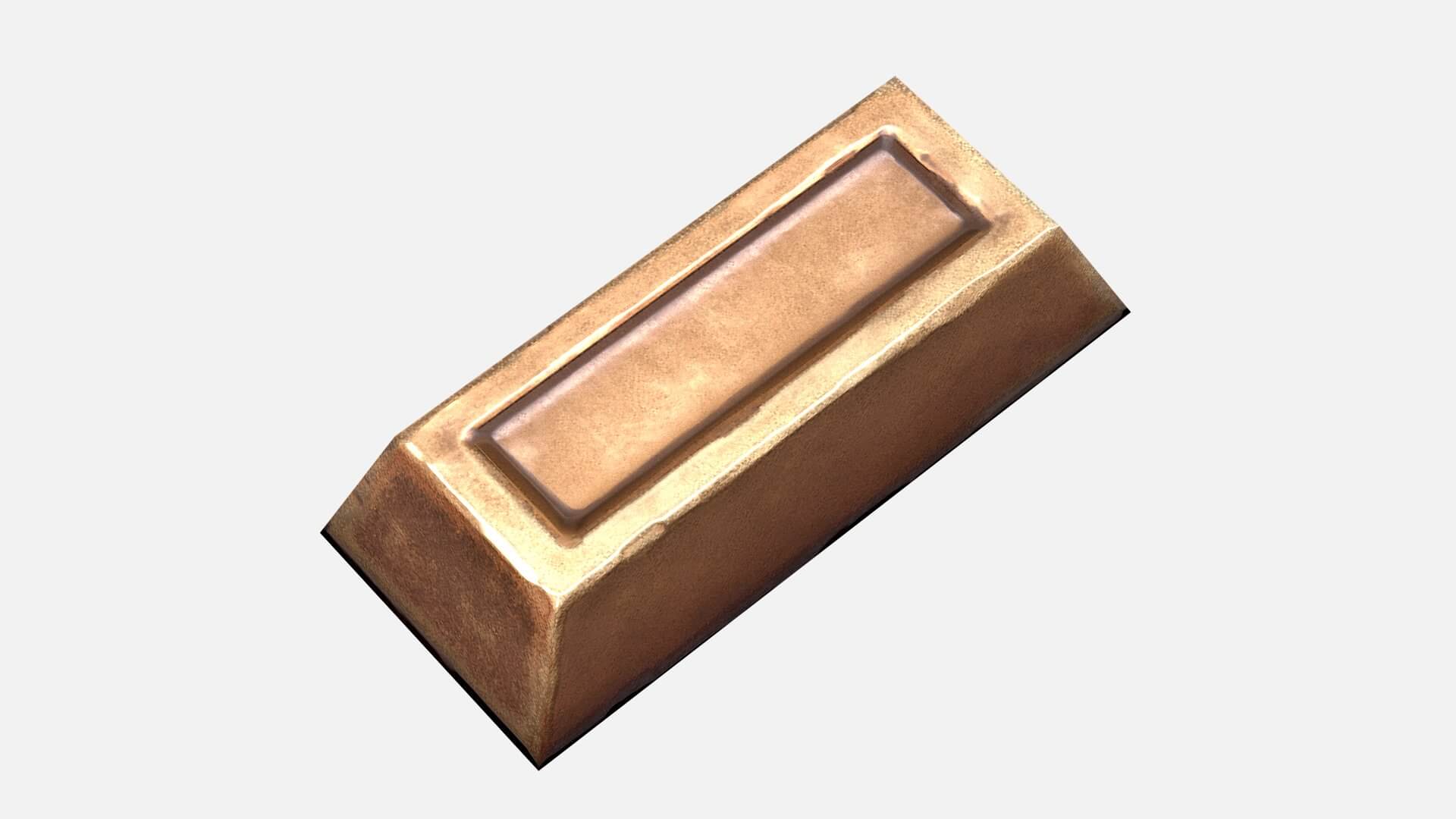 Bronze Ingot 3D Model by Dereza