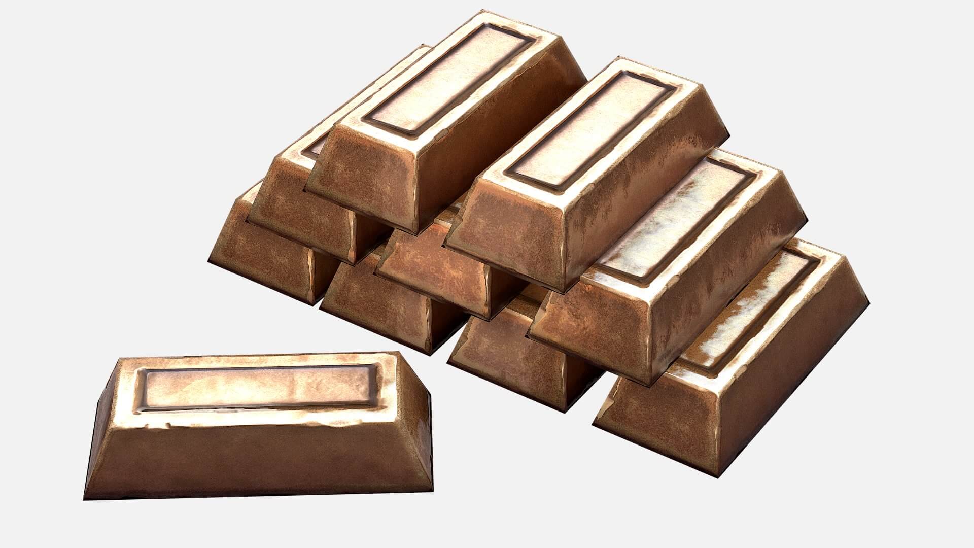 Bronze Ingot 3D Model by Dereza