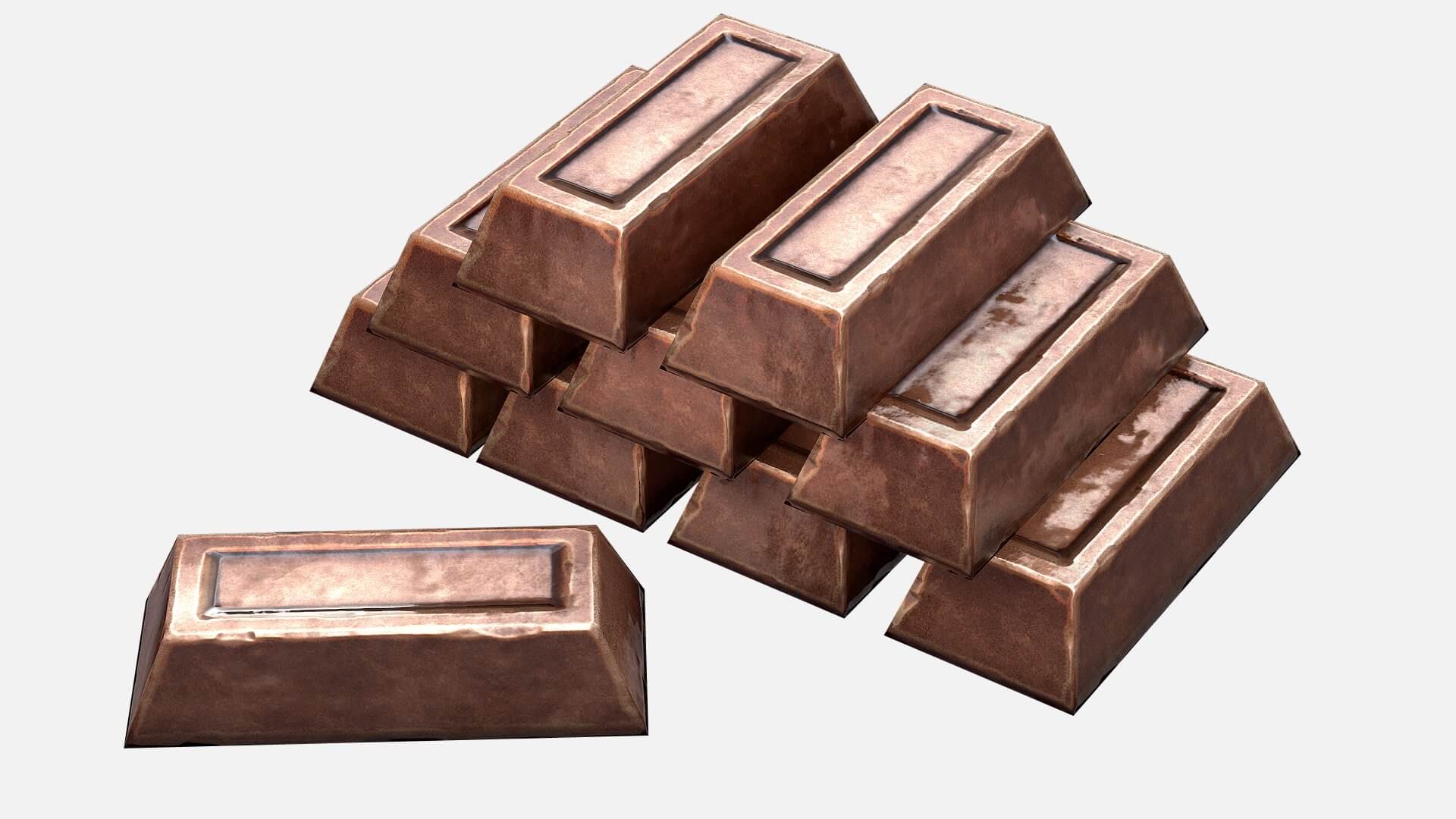 Copper Ingot 3D Model by Dereza