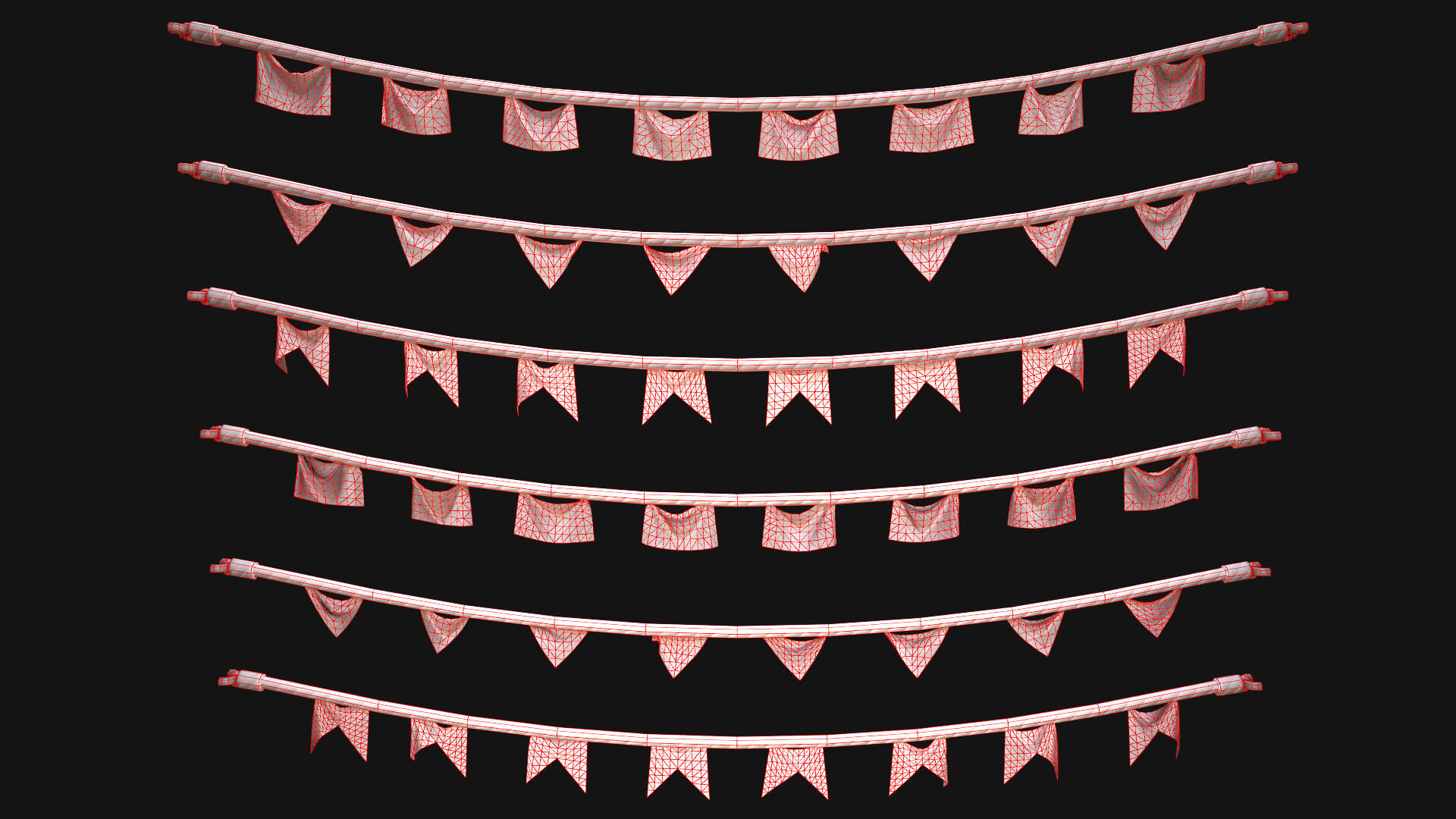 Flag With Rope - 3D Model by Dereza