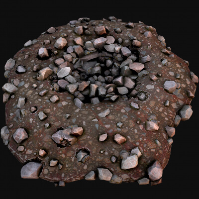 Image showcasing Gold Ore Deposits Environments for Mine - 3D Model by Dereza