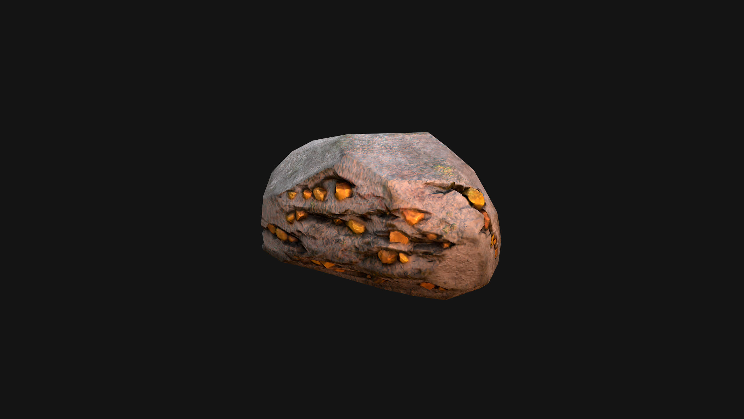 Gold Ore Mineral Treasure Mines - 3D Model by Dereza