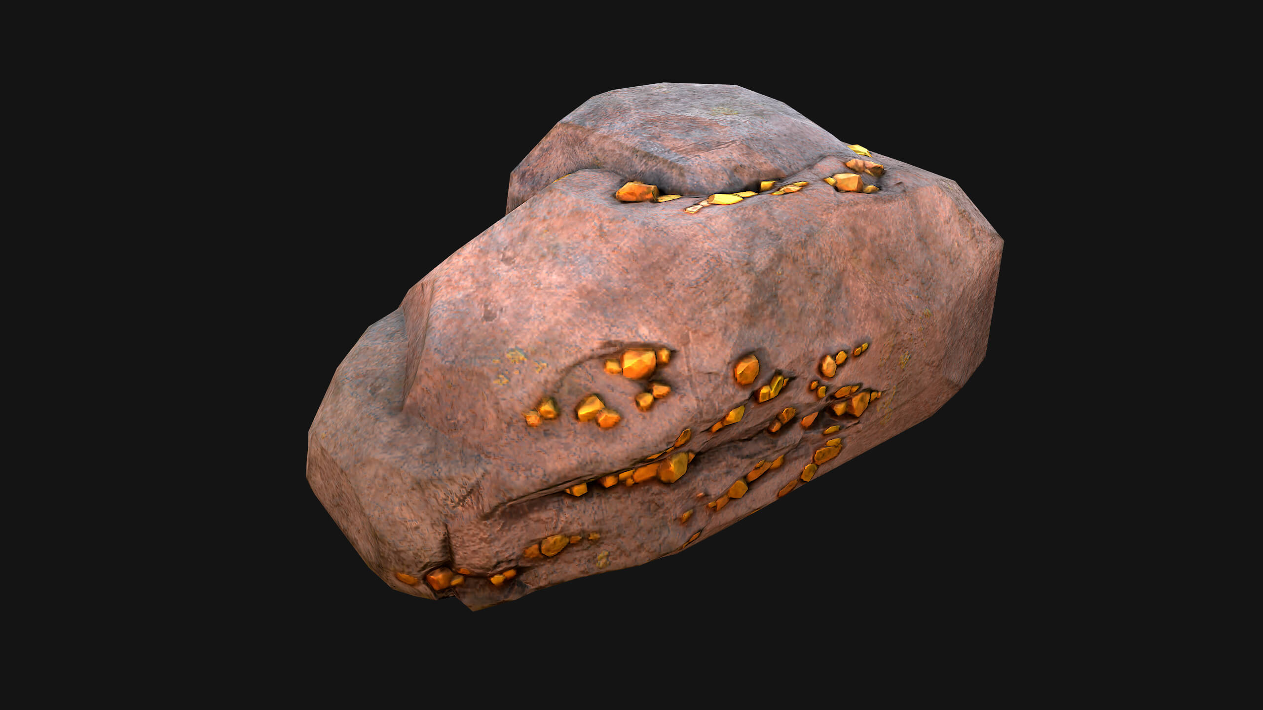 Golden Ore Nugget Gold Mine Mineral - 3D Model by Dereza