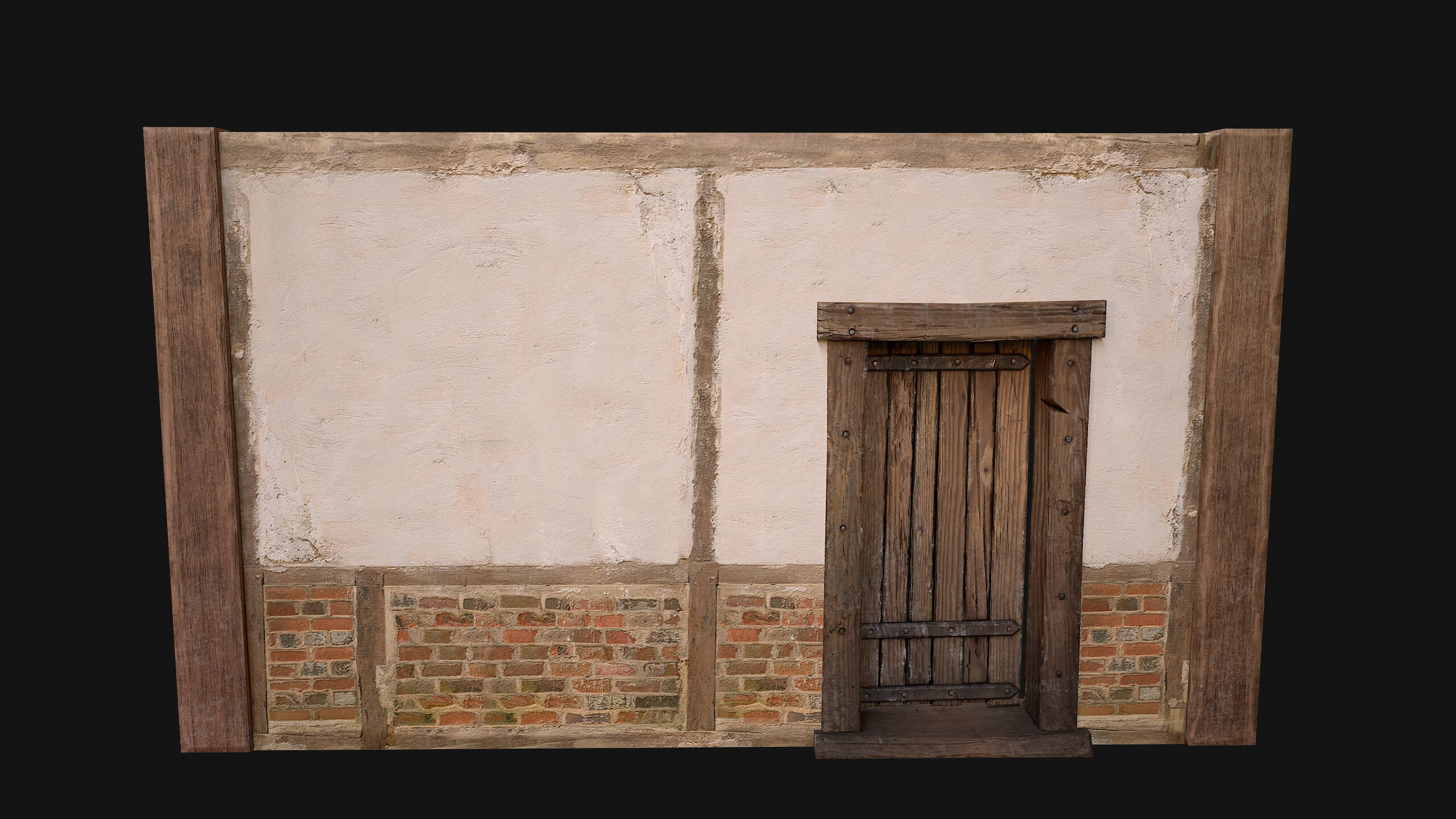 Medieval Door and Wall - 3D Model by Dereza