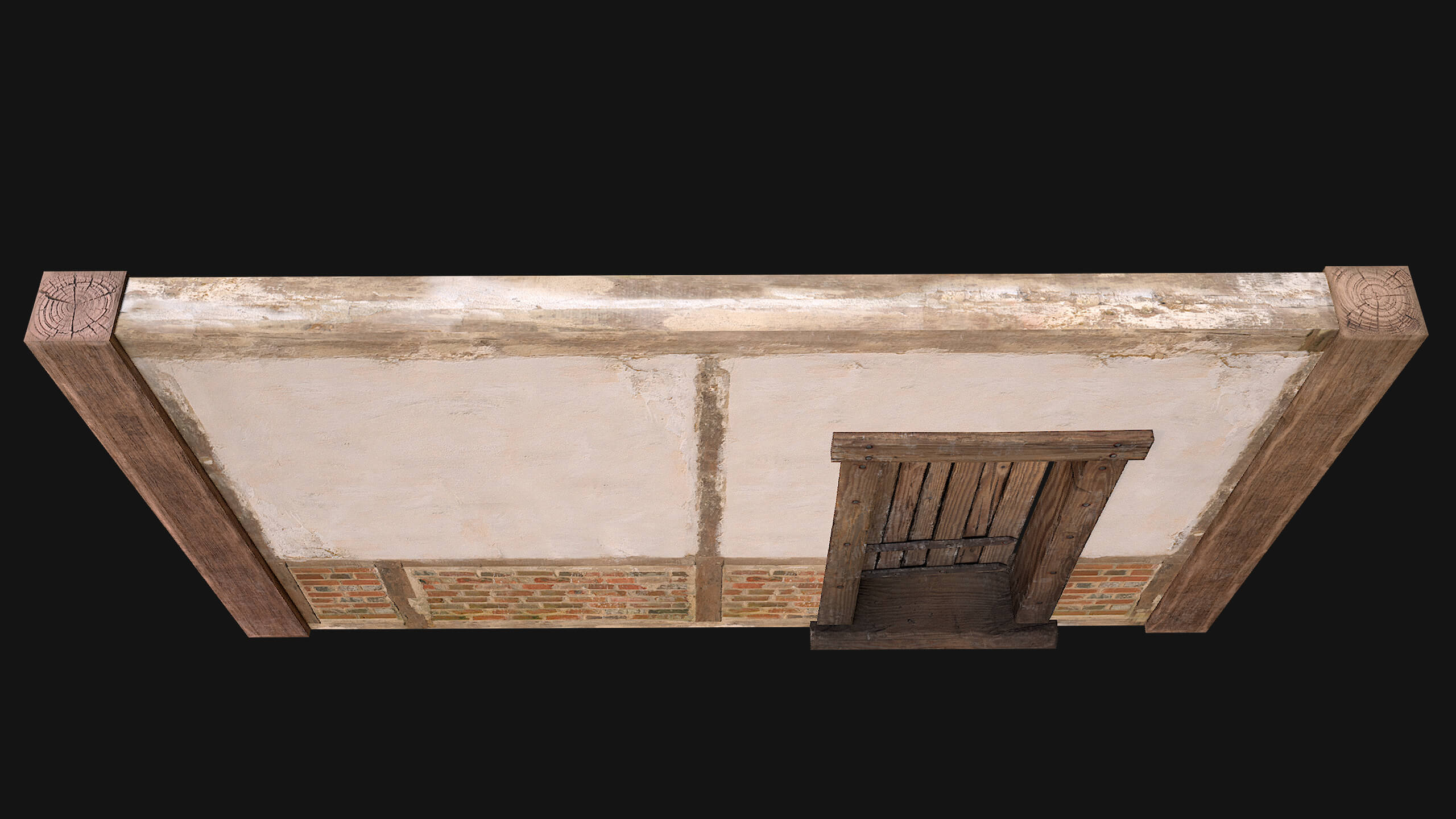 Medieval Door and Wall - 3D Model by Dereza