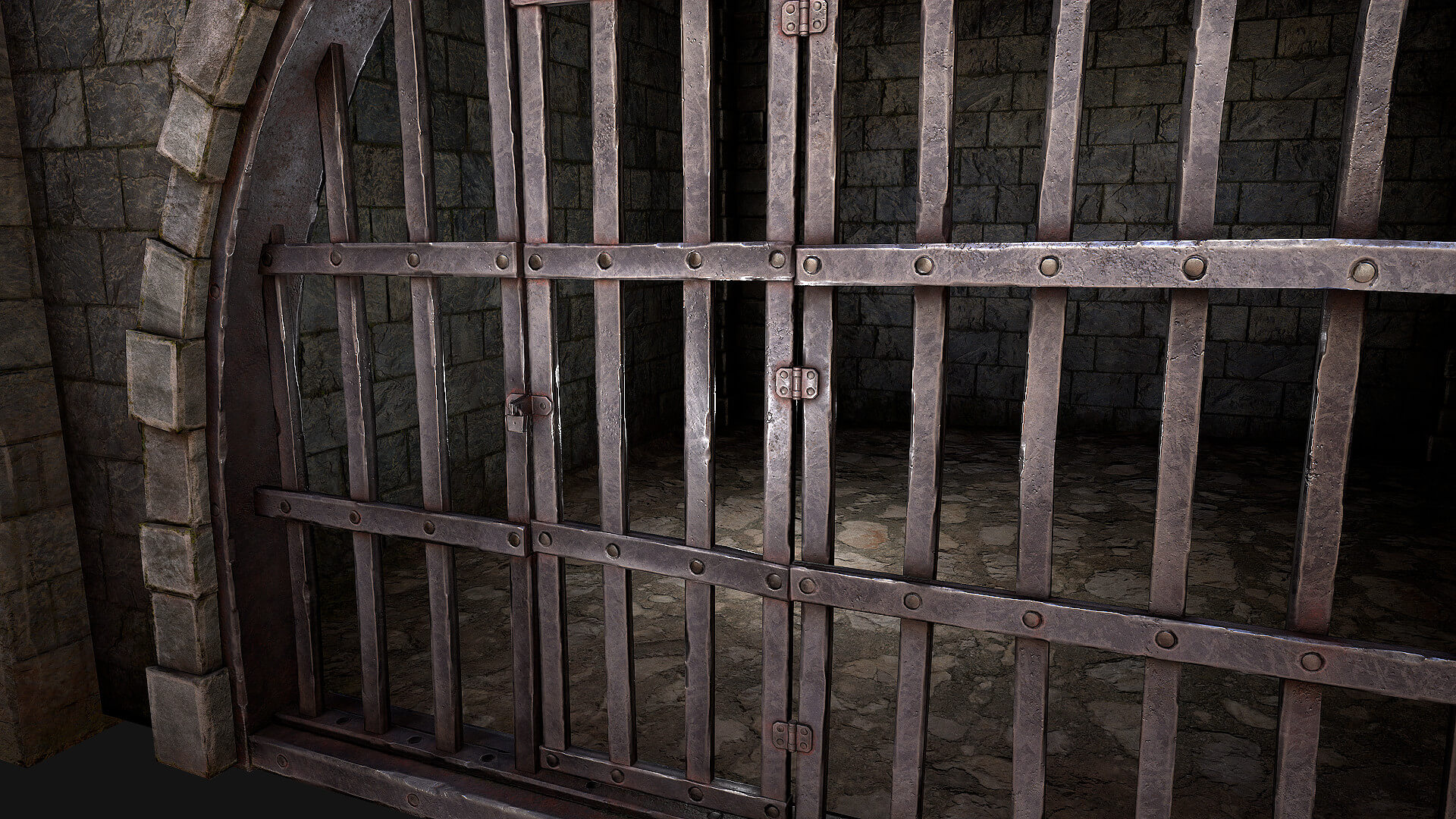 Medieval Dungeon Prison Set - 3D Model by Dereza