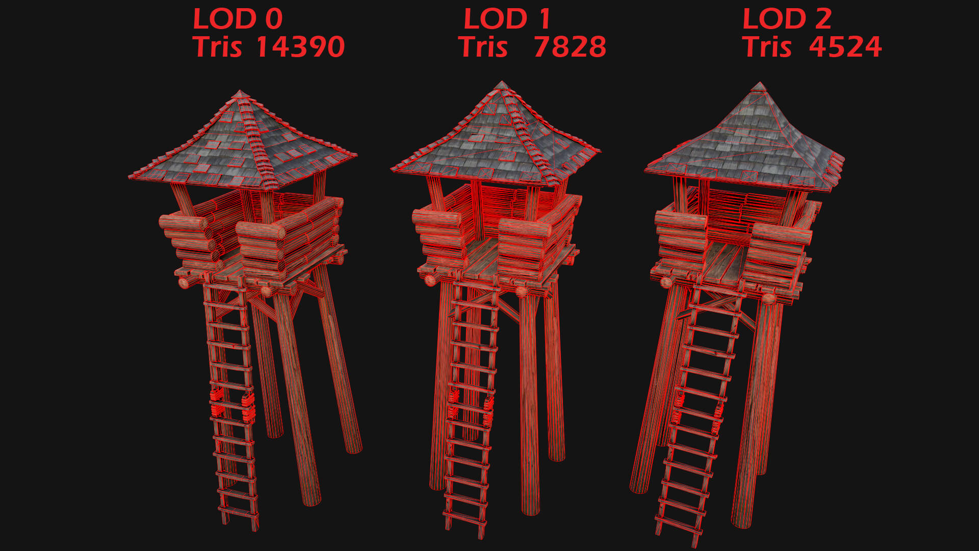 Medieval Lookout Tower 3D Model by Dereza