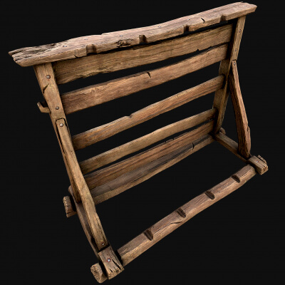 Medieval Stock Rack Medieval Wooden Weapon Rack Stand - 3D Model by Dereza