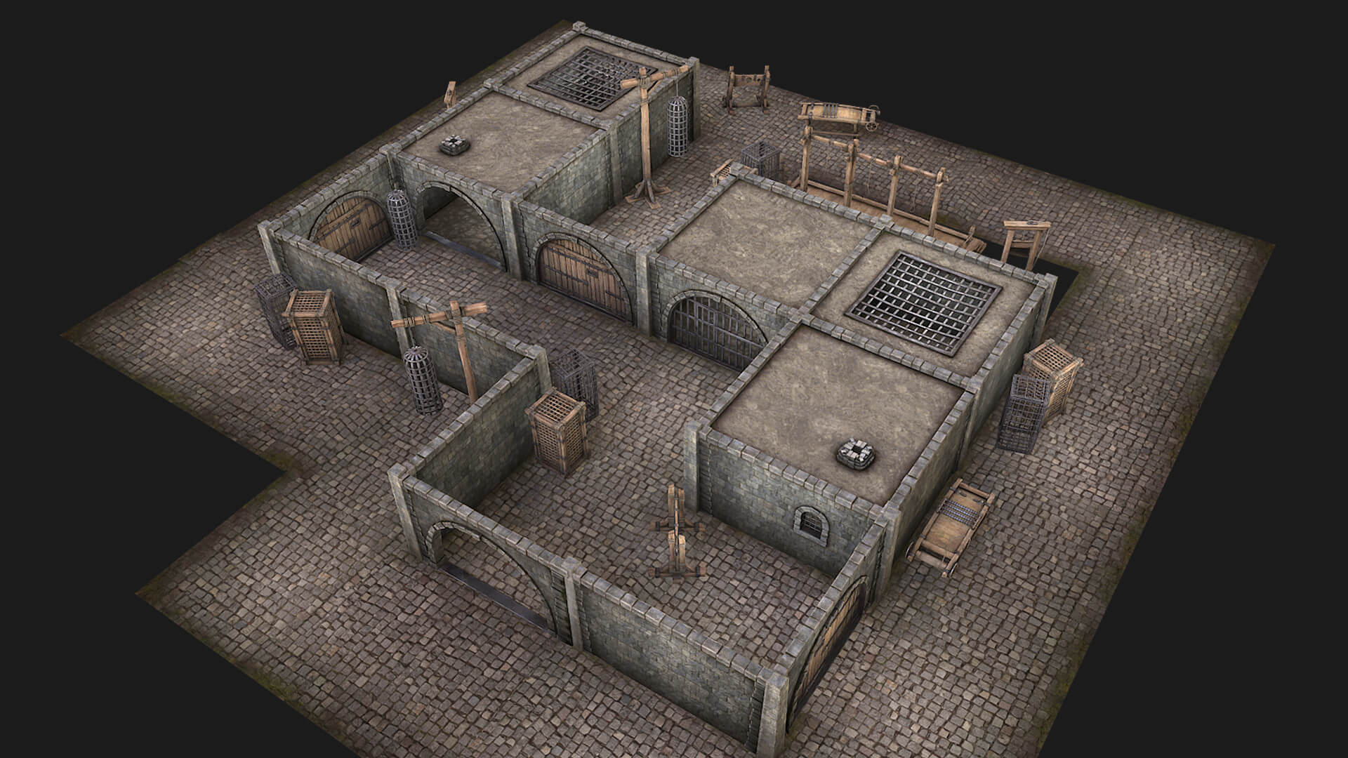 Medieval Prison Constructor and Torture Pack - 3D Model by Dereza