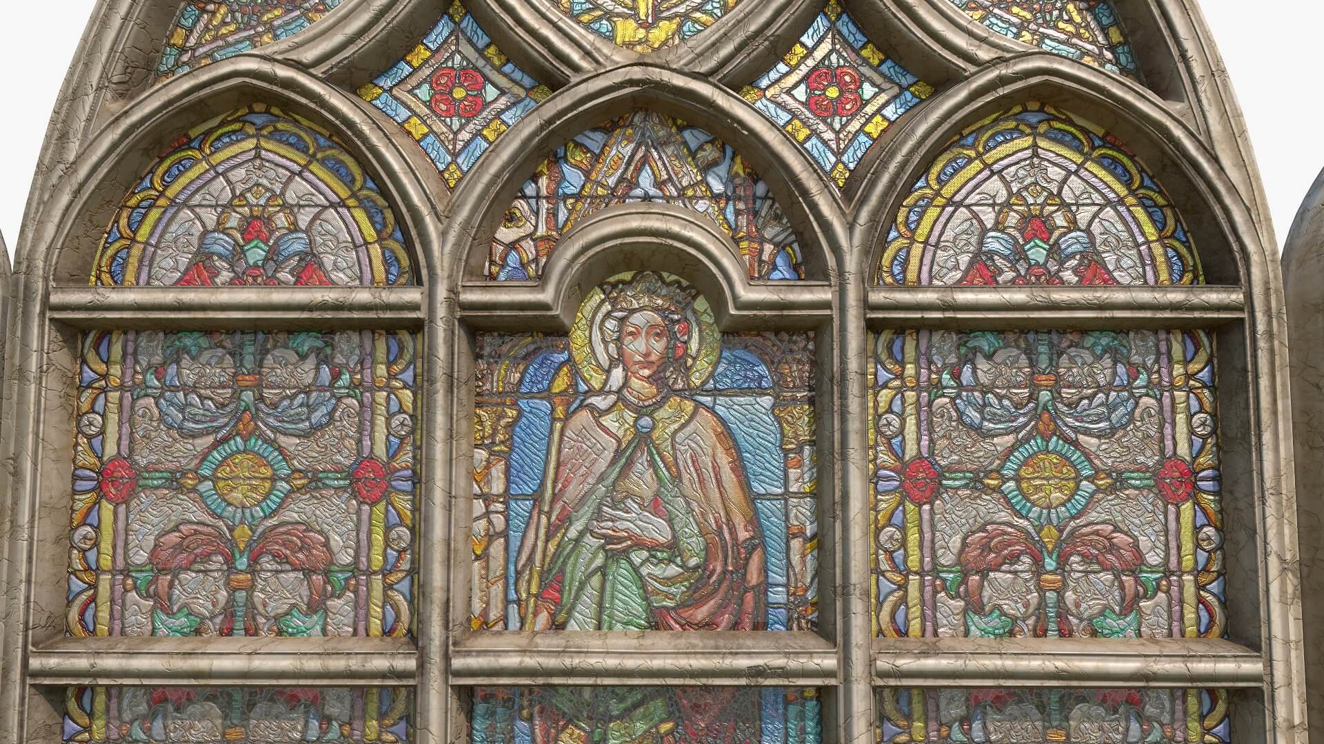 Stained Glass Window Pack 3D Model by Dereza