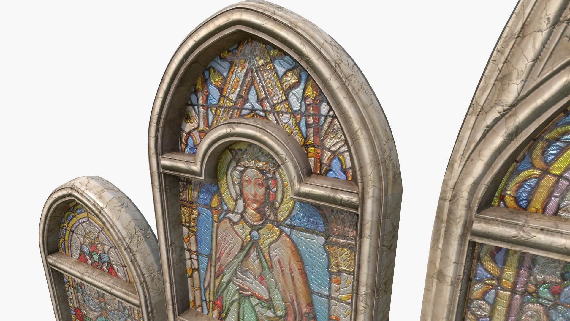 Stained Glass Window Pack 3D Model by Dereza