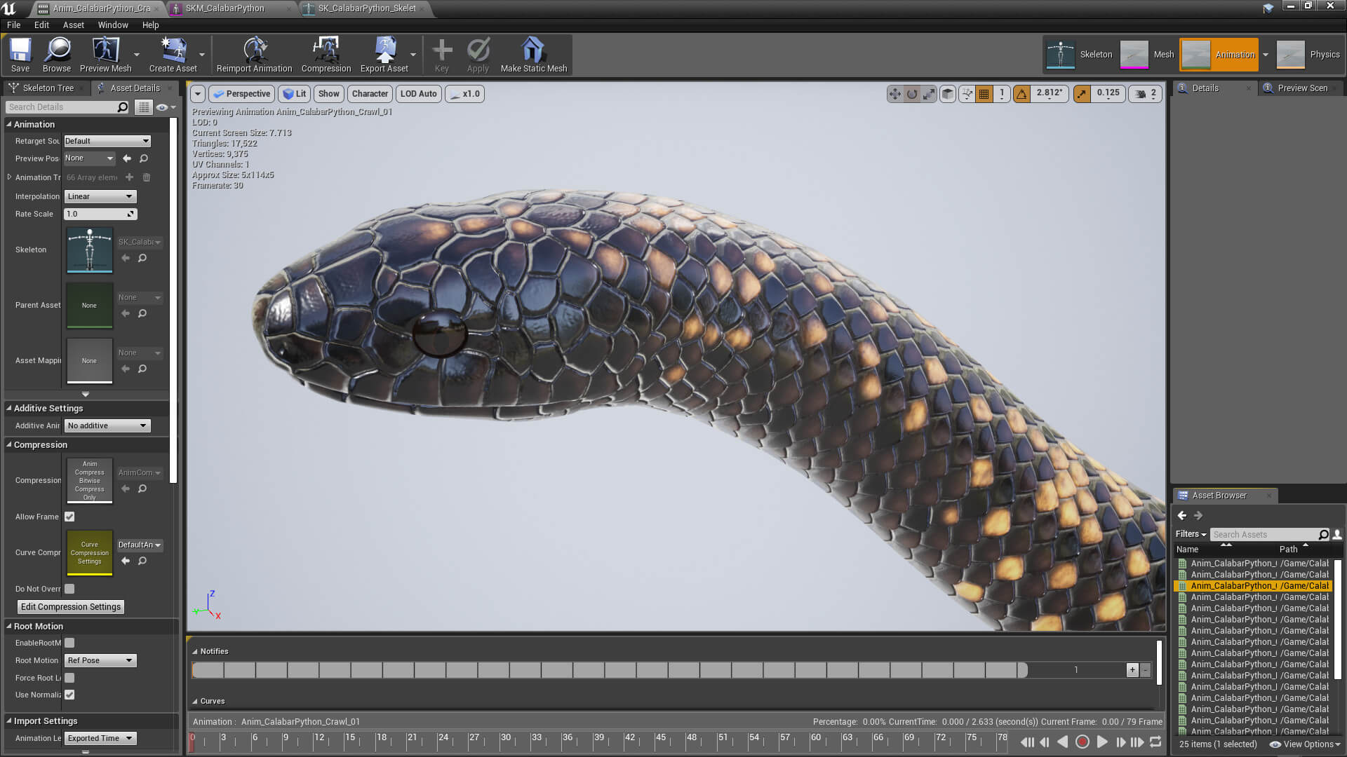 Animated Calabar Python - 3D Model by Dibia Digital