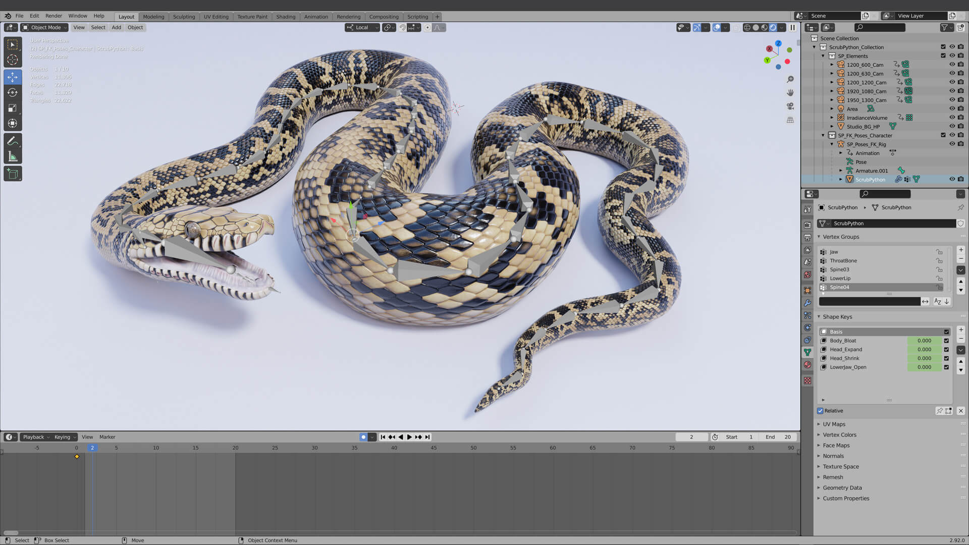 Animated Scrub Python - 3D Model by Dibia Digital
