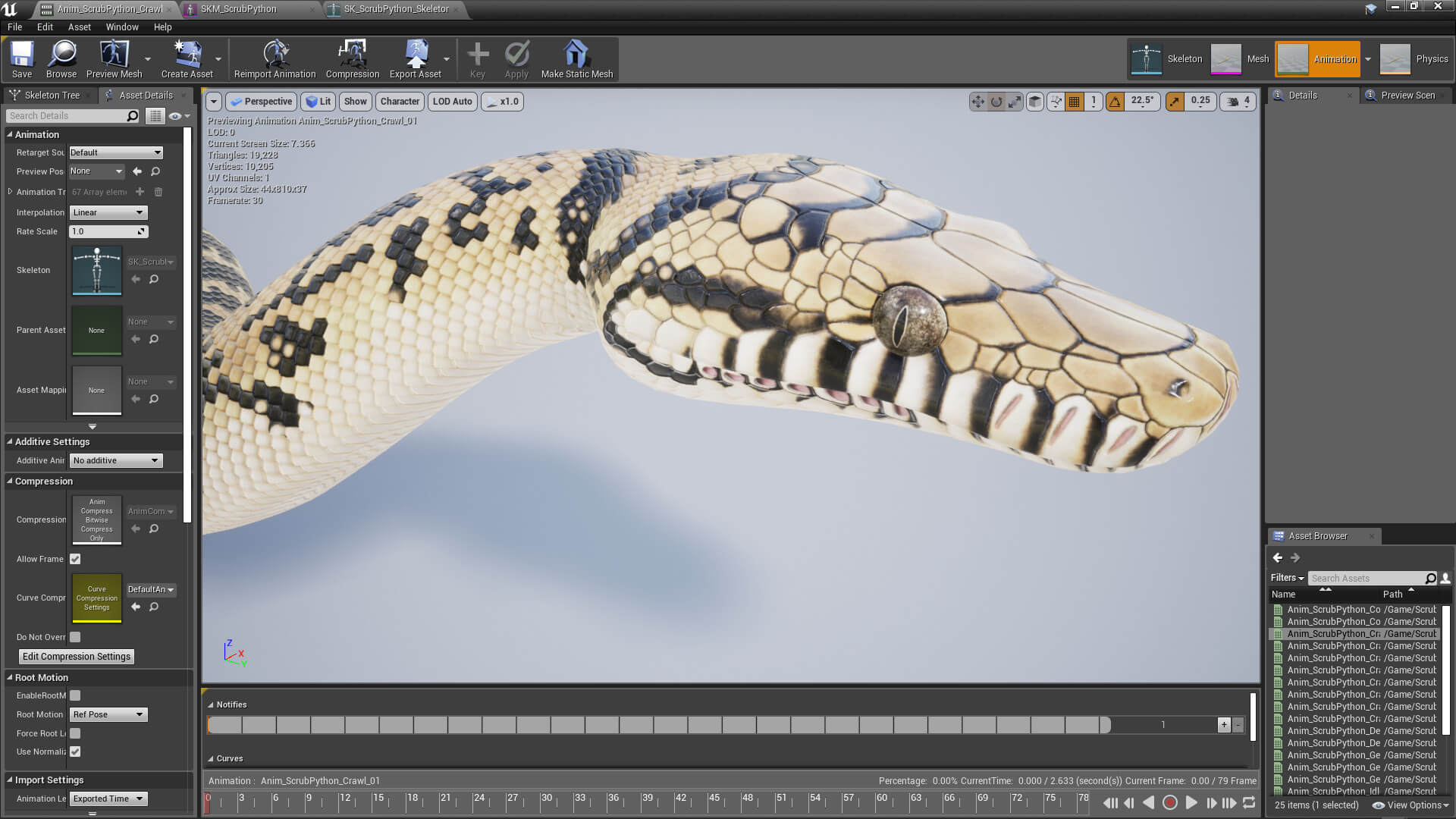 Animated Scrub Python - 3D Model by Dibia Digital