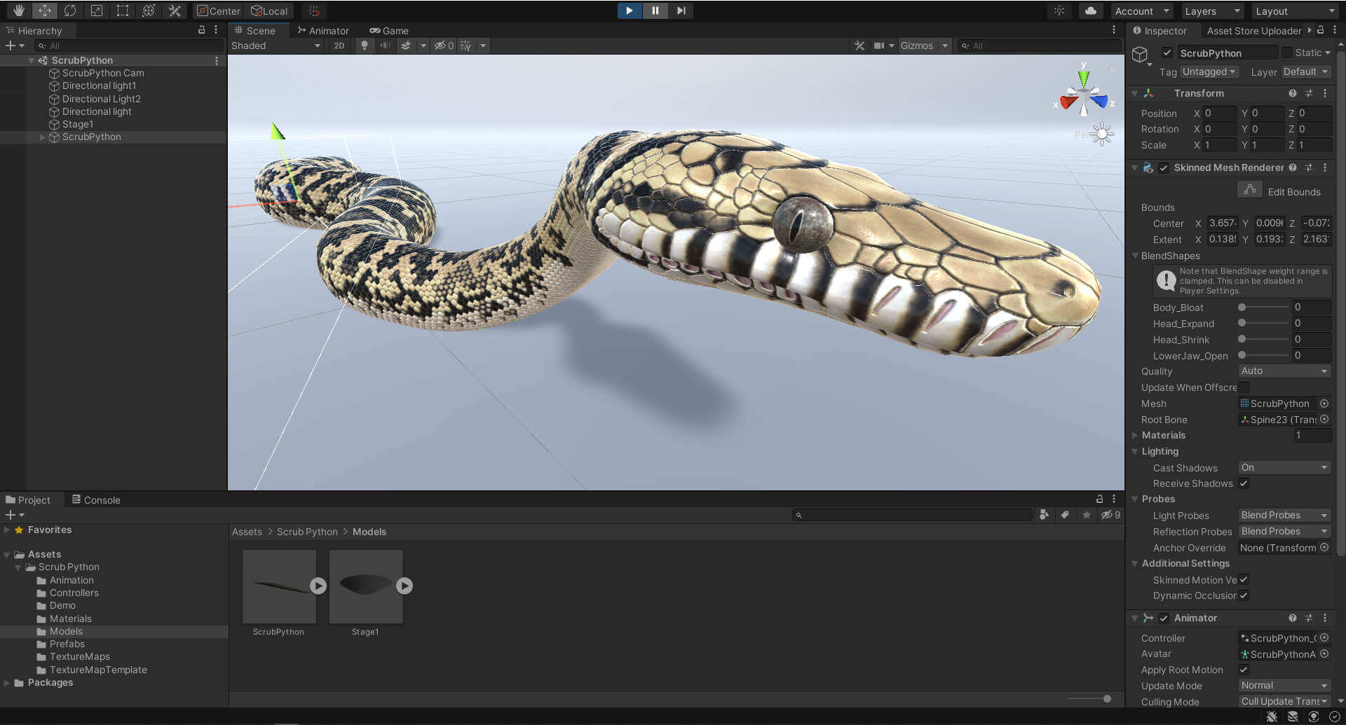 Animated Scrub Python - 3D Model by Dibia Digital