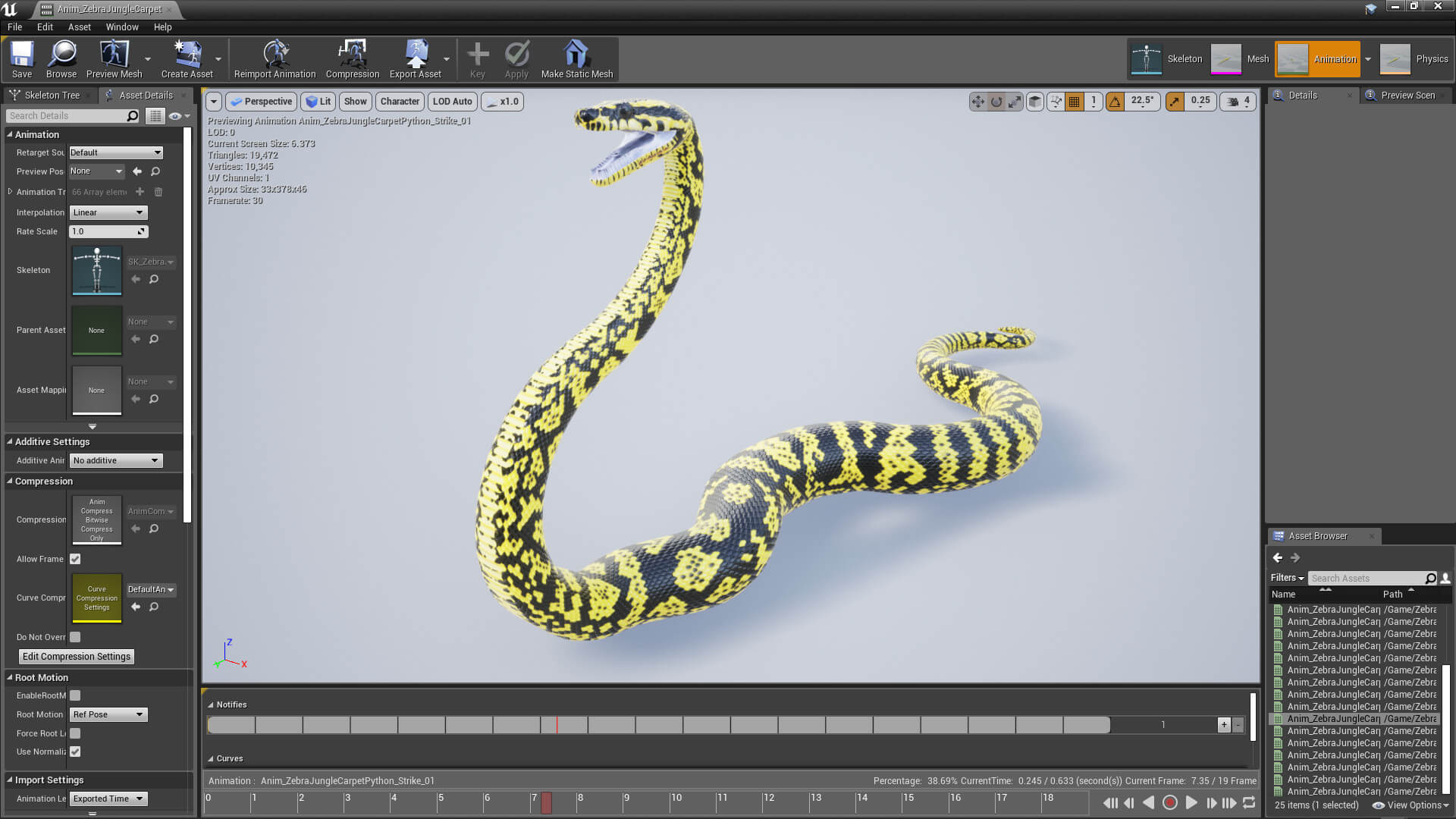 Animated Zebra Jungle Carpet Python - 3D Model by Dibia Digital