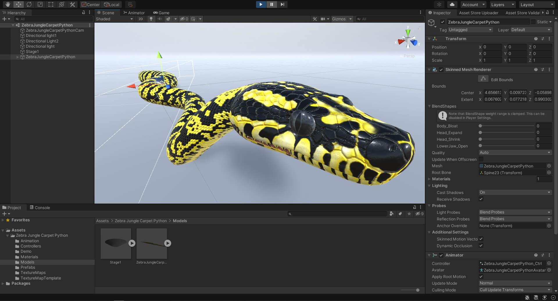 Animated Zebra Jungle Carpet Python - 3D Model by Dibia Digital