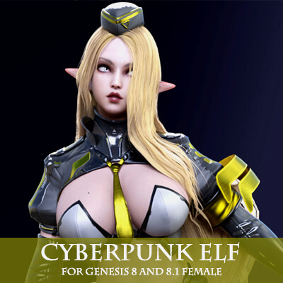 Cyberpunk Elf for Genesis 8 and 8.1 Female by dieggomasamune
