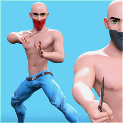 Toon Bandit Outfit for Genesis 9