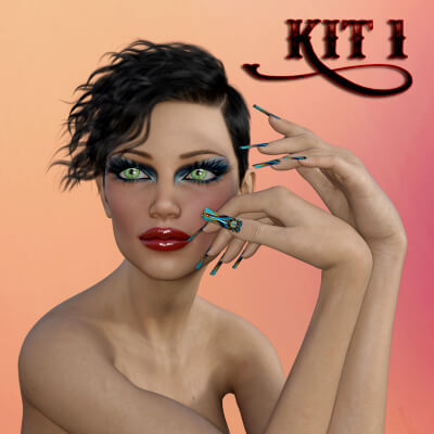 Beautykit1 Fake Nails for DAZ G8